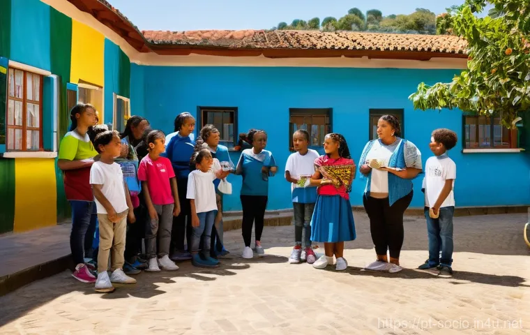 사회적 정의와 시민사회 - **Prompt 1: Empowering Education for a Brighter Future**
    "A vibrant, wide-angle shot of a divers...
